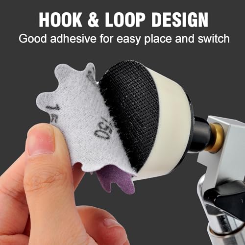 MAXMAN Sanding Discs 2 Inch 80Pcs, Wet Dry Hook and Loop Flex Edge Sand Paper, Sandpaper Assortment Grit 80 120 150 240 320 400 600 800, Wavy Sand Paper for Drill and Bowl Sanders, Edge Sanding Tools - Thumbnail 6
