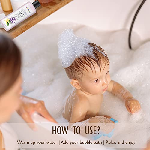 Kiddums Lavender & Vanilla Bubble Bath For Bath Tub | Aromatherapy Epsom Salt & Shea Butter Based Bubble Bath Soap | Luxury Baby Bath for Dry Skin | Kids Love - Image 6