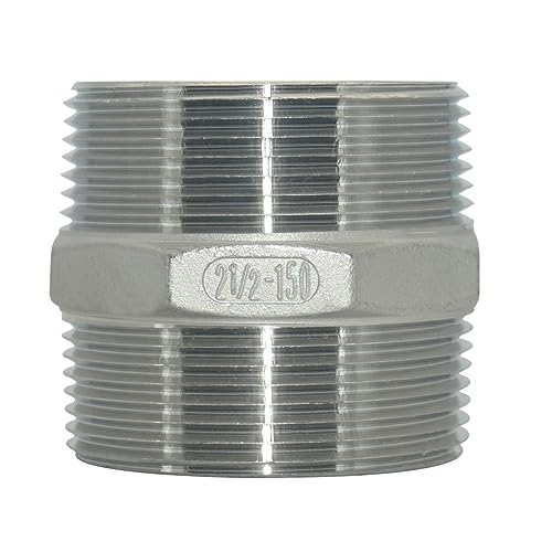 Image of Male x Male Stainless Steel 304 Threaded Pipe Fitting NPT (2-1 /2 inch)