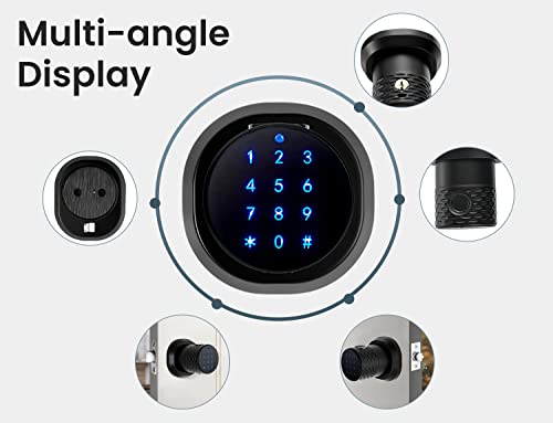 Fingerprint Door Knob, Keypad Door Knob With Big Sensor, Keyless Entry Door Locks With Handle, Unlocking Records, Back Locking, Anti-Pry Door Knob For Home, Office, Hotel And Garage (No App) #TOP5