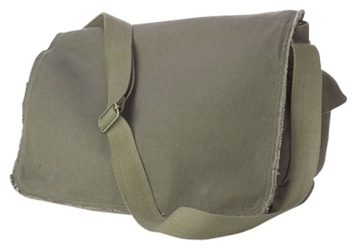 Raw Edge Messenger Bag, khaki green, One Size