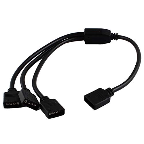 Faixa de LED durável RGB 4 pinos fêmea para 3 conectores fêmea cabo divisor 30 cm preto novo lançado