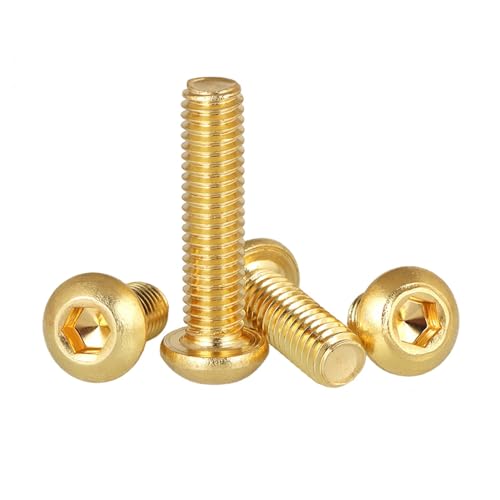 LYD M4 Brass Hex Bolts, 16mm Length, 20 Pack