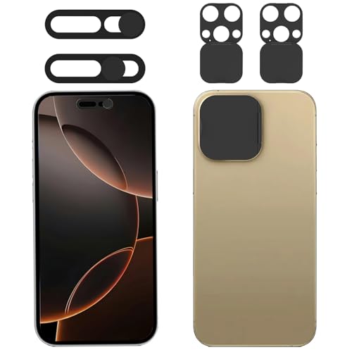 EYSOFT Privacy Cover Compatible for iPhone 16 Pro/iPhone 16 Pro Max with Front Camera Cover,Protect Privacy and Security But Not Affect Facial Recognition(2Pack)