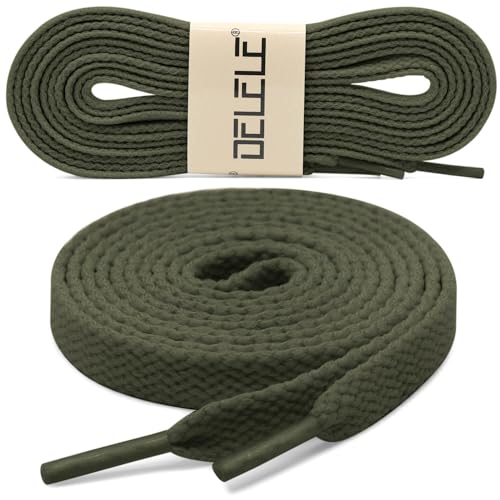 Image of DELELE 2 Pair Super Quality 24 Colors Flat Shoe laces 5 /16 inch Wide Shoelaces for Athletic Running Sneakers Shoes Boot Strings