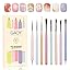 8 Pcs Colored Nail Art Brushes