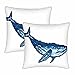 Wieloryb poszewki na poduszki 2 sztuki ocean ryba morska 8-bitowa geometryczna góra lodowa mozaika poszewki na poduszki kwadratowe dla mężczyzn kobiet sofa łóżko 45 cm x 45 cm
