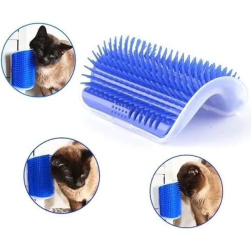 Auto Escova Massageadora Com Catnip Para Gatos – Fixação Na Parede, Coçador e Removedor de Pelos