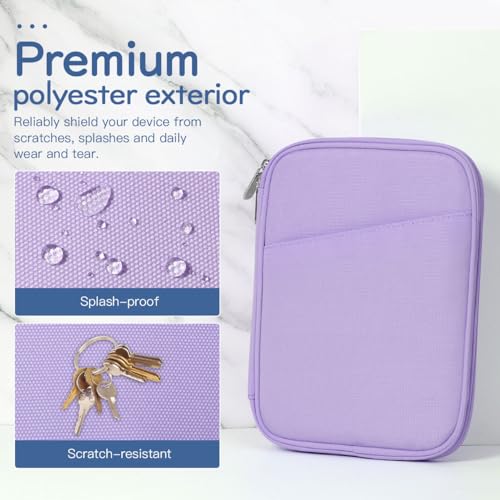 Image of Dadanism 8-9 Inch Tablet Sleeve Bag Carrying Case for iPad mini 7th /6th 8.3 inch, iPad mini 7.9 inch, Galaxy Tab A7 Lite /A9 8.7 inch, Remarkable Paper Pro Move 7.3 inch 2025, Tab M8 8 inch, Tab M9 9 inch, Grey Purple