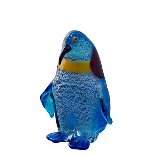 YourMurano - Escultura de Pingüino Azul Claro en Cristal de Murano, Figura de Animal de Vidrio Soplado, Obra de Arte de Vidrio Hecha a Mano, Artículo Original Made in Italy