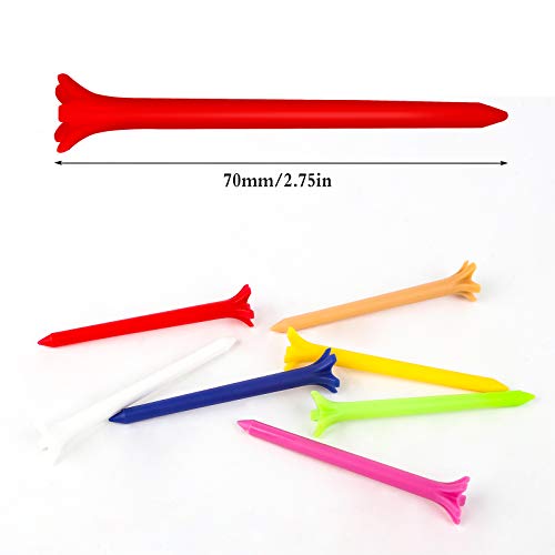 Jubaopen-200PCS-Tees-de-Golf-Cojin-de-Golf-Accesorios-de-Golf-tee-Golf-Tees-Plastico-Tees-de-Golf-Duraderos-tee-de-Golf-de-Plastico-Friccion-Cero-Tees-de-Golf-Profesionales-Irrompible70mm-7Colores