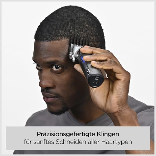 BaByliss Super-X Metal Kabelloser Haarschneider – Japanische Stahlklingen, 10 Aufsteckkämme, 2 Kammführungen, Lithium-Akku, digitales Display, Metallgehäuse, Schwarz, E996E