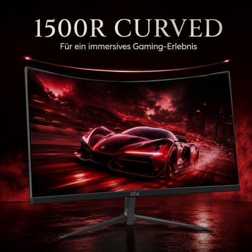 ZZA 32 Zoll 240 Hz Curved Gaming Monitor, Full HD 1080p, 1ms, HDR, FreeSync – Ansicht 3