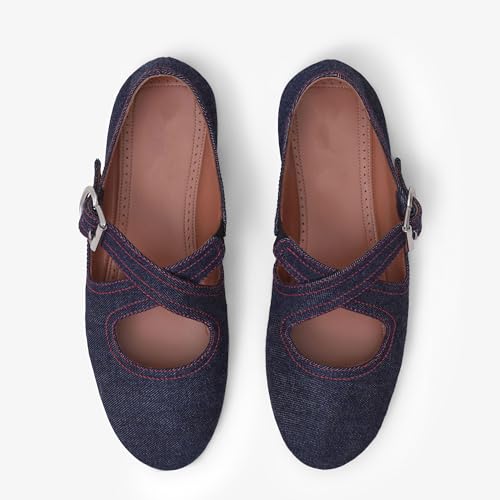 Cross Ballet Flats for Women, Cute Mary Jane Style with Round Head Design for Comfortable Ballet Shoe3