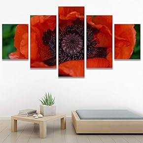 SIGNWIN 5 Panel Canvas Wall Art Flora Snapshot...