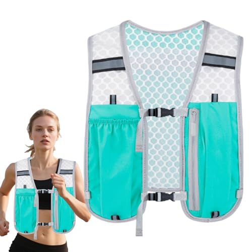 Arnés para correr con cinturón de agua, arnés de correr transpirable con múltiples bolsillos, arnés de congelación, mochila elástica para trotar, escalar, correr, ciclismo, maratones
