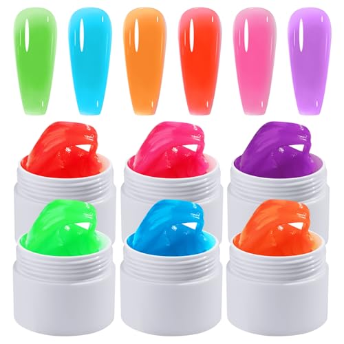 6Pcs Gel para Uñas 3D Polygel Brillante en Oscuridad miniatura 1