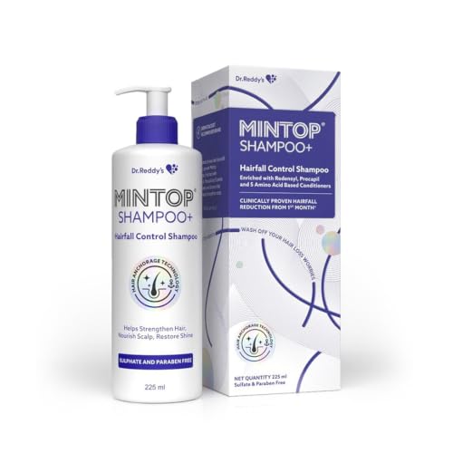 Image of Mintop Pro Shampoo + for Hair Fall Control | Fortified with Procapil and Redensyl | Helps increase hair shine softness | Sulphate free | Helps strengthen hair roots - 225 ml