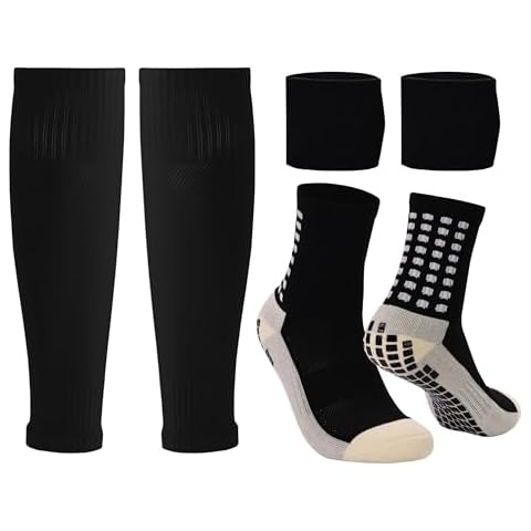 Grip Soccer Socks with Shin Guard Sleeves Cover