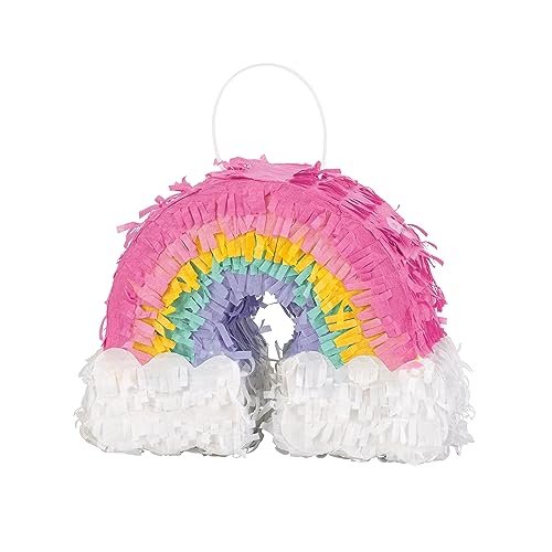 Vibrant Mini Rainbow Pinata Favor Decoration (20cm x 15cm) - Vibrant Colorful & Fun Party Accent - Perfect for Parties & Events - 1 Pc