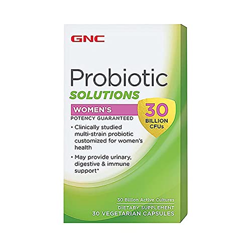 GNC Probiotic Solutions Women's with 30 Billion CFUs | Clinically Studied Multi-Strain for Women, Supports Digestive and Immune Health, Vegetarian | 30 Capsules