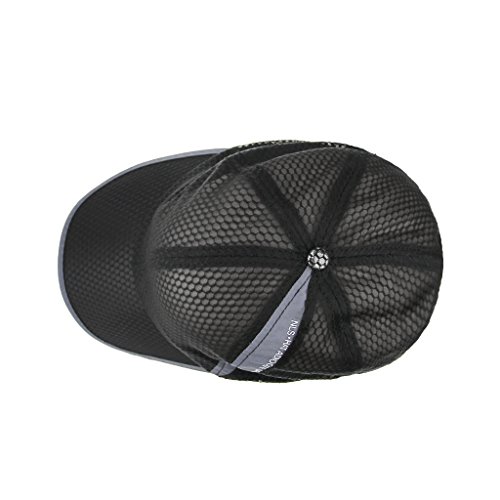 Womens Mens Quick Drying Mesh Baseball Cap Breathable Sun Protection Hat Adjustable Tennis Golf Fishing Cap Black