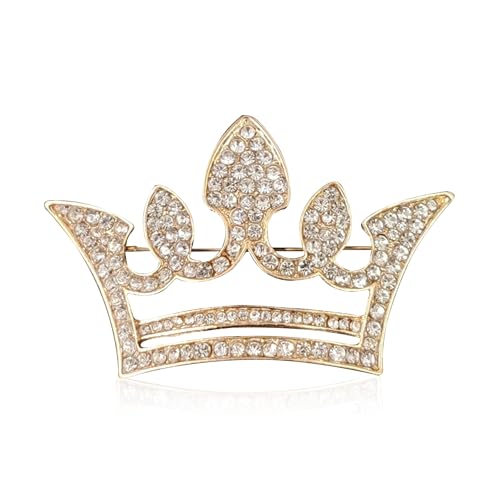Image of GBAHFY Crystal Rhinestone Princess Queen Crown Brooch Pin for Women - Tiara for Wedding Party Banquet Birthday