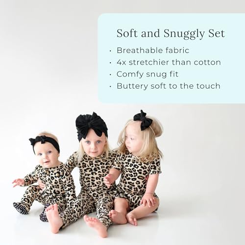 Posh Peanut Girls Pajamas - Soft, Viscose from Bamboo PJs for Kids - Matching, Long Sleeve Toddler Pajamas for Girls (5-6 Years) Dusk Rose2