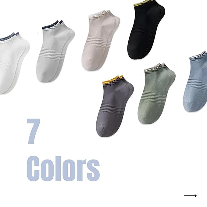 Image of JABA'S Ankle Socks for Men & Women (Unisex) Made With Durable, Breathable Cotton, Anti Odour & Anti Bacterial - Pack of 7, Free Size