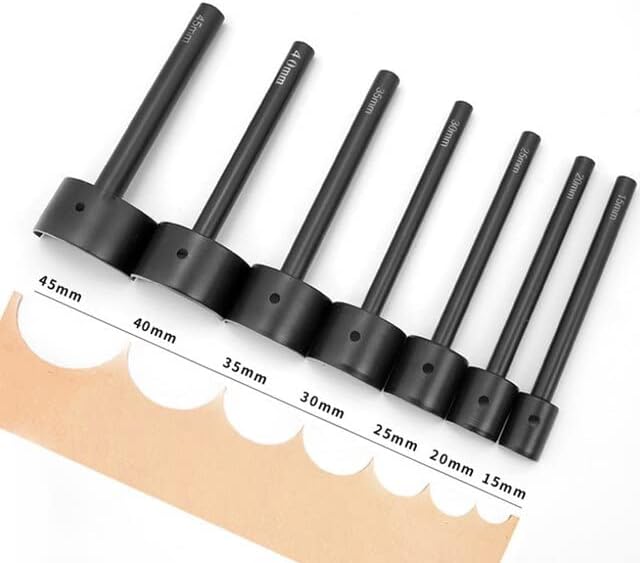 15mm-45mm Semi-circular Punch Belt Punch Tail Cut Half Round Cutter 1/2 Round Angle Hole Punches Leather Craft PunchingTools - (Color: 7pcs set)