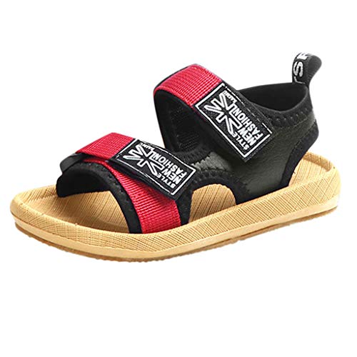 Baby Toddler Boys Sandals Sneakers 1-6 Years Old Child Kids Patchwork Open-Toe Beach Walking Two-Strap Sandals (2.5-3 Years Old, Red)