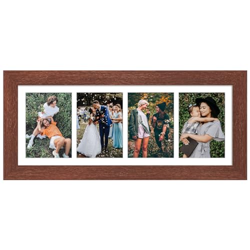 Gaevuian 8x21 Collage Frame, 4 Open 5x7 Photo Frame Collage for Wall