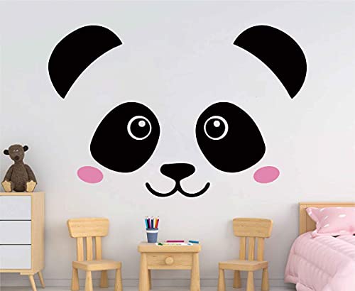 Vinilo decorativo cabeza de panda para habitación infantil