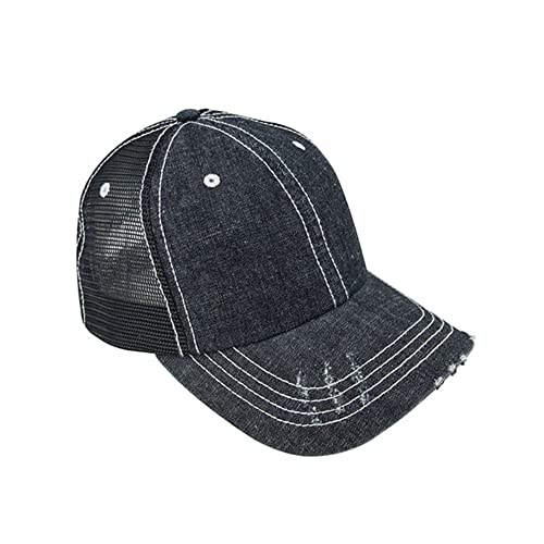 Image of The Vintage Year Distressed Cotton Unstructured Soft Mesh Breathable Adjustable Dirty Wash Dad Hat Trucker Baseball Cap