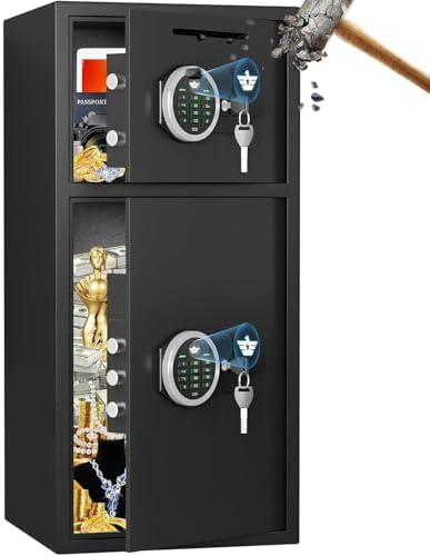 Large Double Door Safe Box Fireproof Waterproof, 6.5 Cu ft Securi...