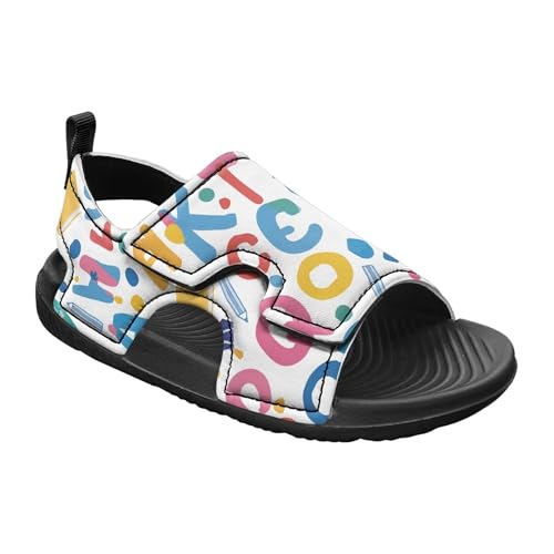 Rerteryuro FunnyToddler Sandals Boys Size 11 Comfortable Kids Sandals Boys Anti-Slip Kids Slides for Beach Pool Outdoor Adjustable Summer Shoes for Little Kid/Big Kid