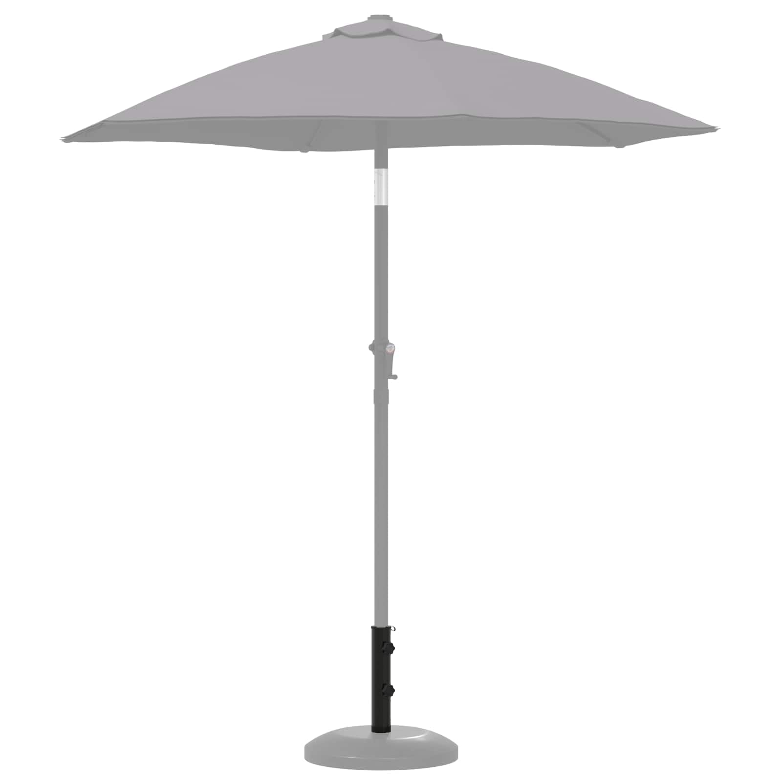 Tubo per ombrellone in ferro, 0,6 kg, nero, resistente alle intemperie, con adattatore per aste da 40-50 mm, viti incluse, ideale per balcone, terrazza, giardino e patio