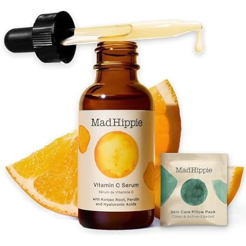 Mad Hippie Vitamin C Serum + Pillow Pack – Brightening Serum with Hyaluronic Acid, Ferulic Acid, Vitamin E Cover