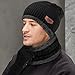 Winter Beanie Hats Scarf Gloves Set Thick Warm Slouchy Beanies Hat Knit Skull Cap Neck Warmer for Men Women, Hat Scarf Set-a-black