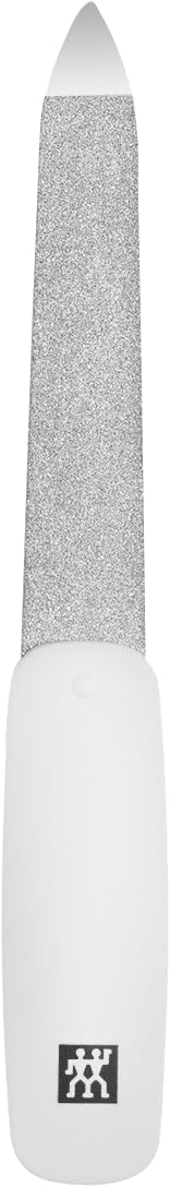 ZWILLING Pilnik do paznokci (szafirowa powłoka, polerowana końcówka pilnika, ergonomiczny kształt, gruboziarnista i drobnoziarnista powierzchnia pilnika), biały, 90 mm