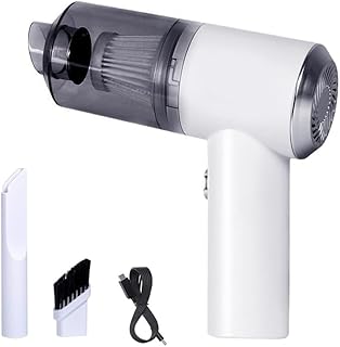 KaberMisr 2020 Car Vacuum with Strong Suction for Car and Home, Great Choice for Anyone Who Needs a Quick and Easy Cleaning Solution (White)