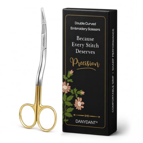 DANYDENT Double Curved Embroidery Scissors Curved Tip