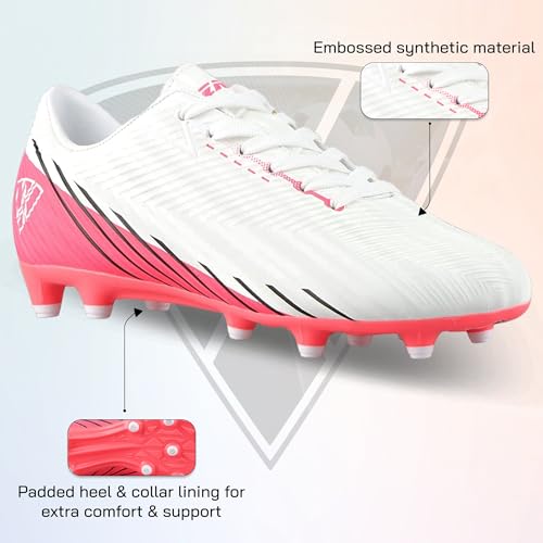 Vizari USA Youth Soccer Cleats Boys, Girls - Firm Ground Football Shoes for Toddlers/Little/Big Kids | Football Cleats - TPU Outsole - Pink, Black, Blue3