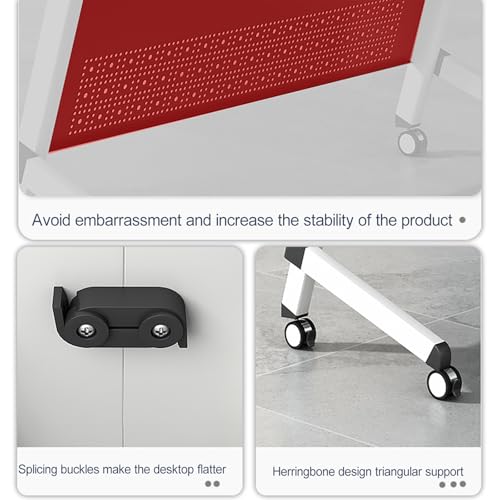Stół konferencyjny na kółkach z cichymi kółkami i otwieraną górą, mobilny składany design do spotkań biurowych i klasowych