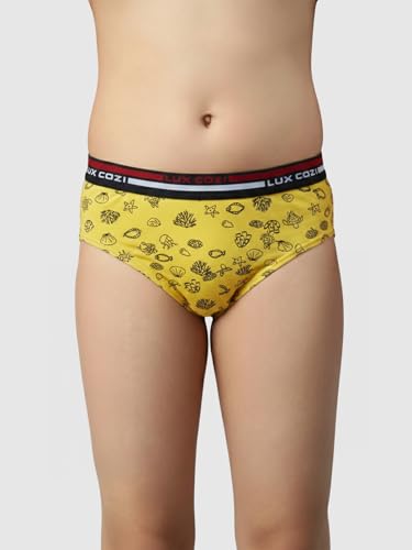 Image of Lux Cozi Boy's Super Combed Cotton Outer Elastic Printed Brief with Ultra Soft Waistband | Colors & Prints May Vary|