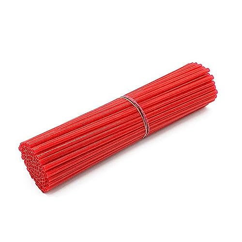 Image of 72 PCS Universal Spoke Skins Motorcycle Dirt Bikes Colorful Protective Trim Wrap Cover Wheel Guard for Yamaha Kawasaki Suzuki(Red)