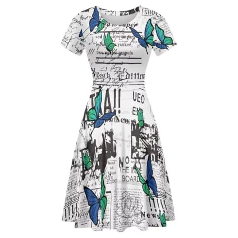 Allinterest Soft Midi Dress with Butterflies Cover