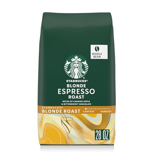 Starbucks Whole Coffee Beans, Starbucks Blonde Espresso Roast Hot or Iced Coffee, 28 oz