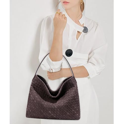 Bolso Tote de mujer trenzado en ante estilo media luna miniatura 2