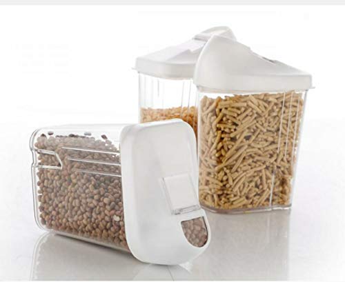 Image of Easy Flow Plastic Kitchen Storage Jars & Container Set, Kitchen Containers for Storage Lid Food Rice Pasta Pulses Container Transparent 1500 ML Set of 2, Multi Color